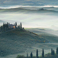 AN EARLY MIST, TUSCANY by Mike Arblaster