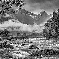 CLOUD OVER MOUNTAIN RAPIDS by Tony Barker