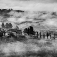 DAWN MIST - VAL D'ORCIA by Mike Arblaster