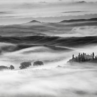 EARLY MORNING MIST - TUSCANY by Mike Arblaster