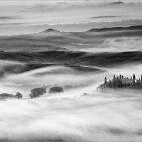 EARLY MORNING MIST - TUSCANY by Mike Arblaster