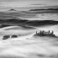 EARLY MORNING MIST TUSCANY by Mike Arblaster