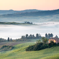 EARLY MORNING, VAL D'ORCIA by Mike Arblaster