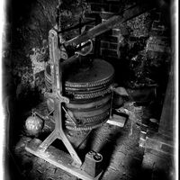 FORGE BELLOWS AT CALKE ABBEY by Alan Locke