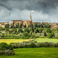 GATHERING RAIN CLOUDS - PIENZA by Mike Arblaster