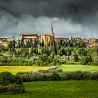 GATHERING STORM OVER PIENZA by Mike Arblaster