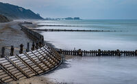 GROYNES AT OVERSTRAND NORFOLK by Mike Arblaster