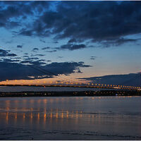 HUMBER BRIDGE AT DUSK by Frank Reeder