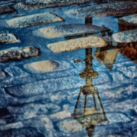 LAMP REFLECTION ALBERT DOCKS by Malcolm Sargent