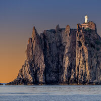 LIGHTHOUSE ON STROMBOLICCHIO ROCK by Michael Miller-Craig