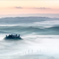MIST ACROSS VAL D'ORCIA by Mike Arblaster
