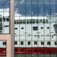 QUAYSIDE REFLECTION AT ALESUND by Mike Arblaster