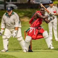 SUBURBAN CRICKET MASSAI STYLE by Stanley J Annable