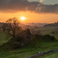 SUNSET FROM PILSBURY CASTLE by Chris Hall