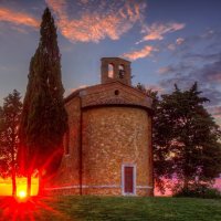TUSCAN CHAPEL AT SUNSET by Ashley Franklin