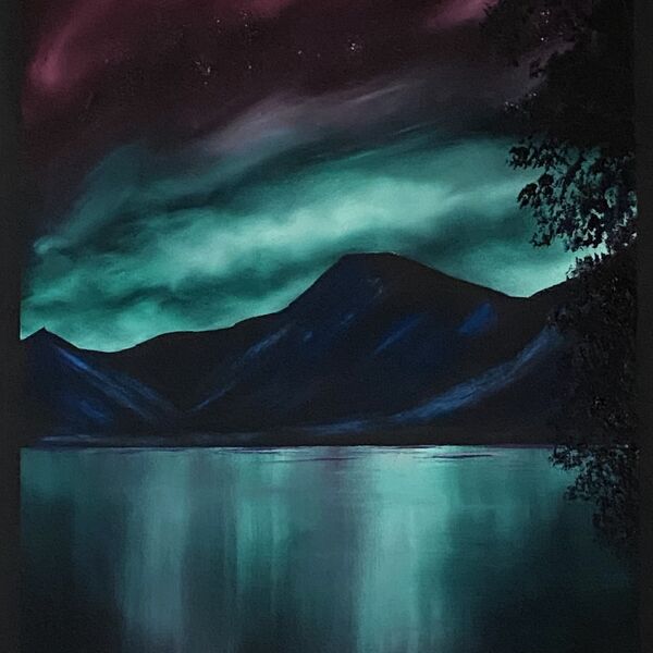 Oil painting - Northern lights