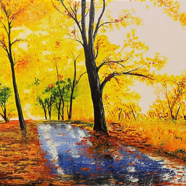 Oil painting - An Autumn park