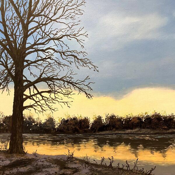 Oil painting - Winter tree
