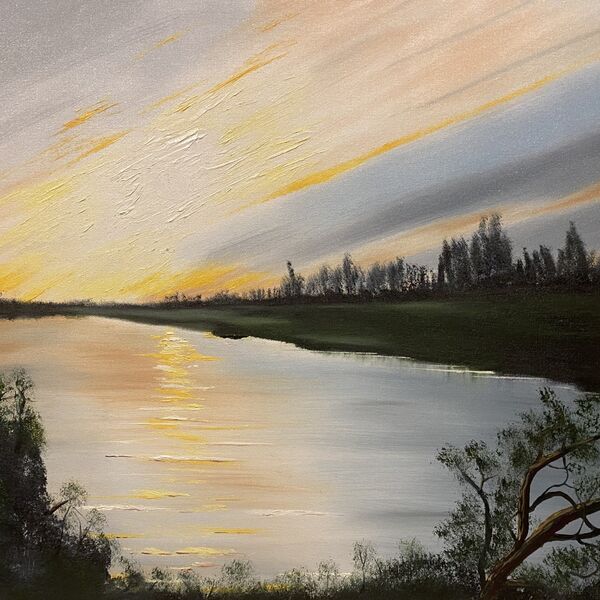 Oil painting - The 20ft river