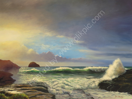 Evening sunset Trebarwith Strand £2800