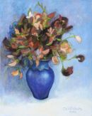 Sweetpeas In A Blue Vase