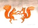 Squirrels Dancing In The Snow