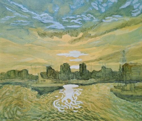 Evening Came to Ipswich Waterfront