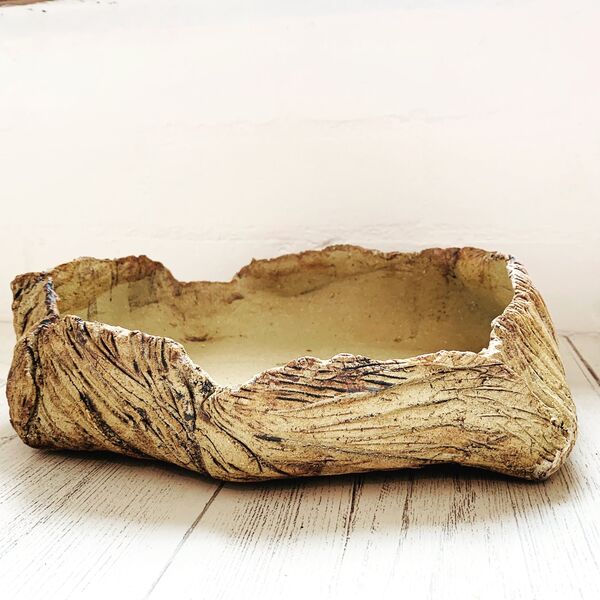 ceramic wrapped textured bonsai pot made by dei ceramics