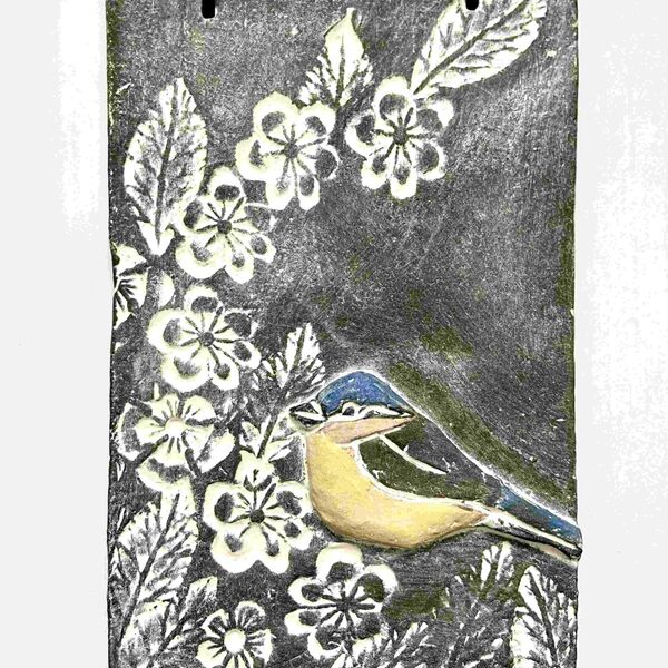 Bluetit bird hanger ceramic bluetit bird hanger by dei ceramics