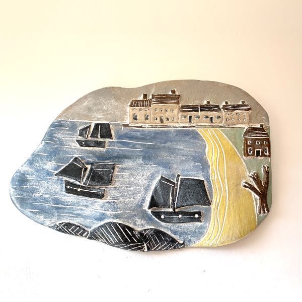 Seaside wall plaque Ceramic seaside wall plaque by dei ceramics