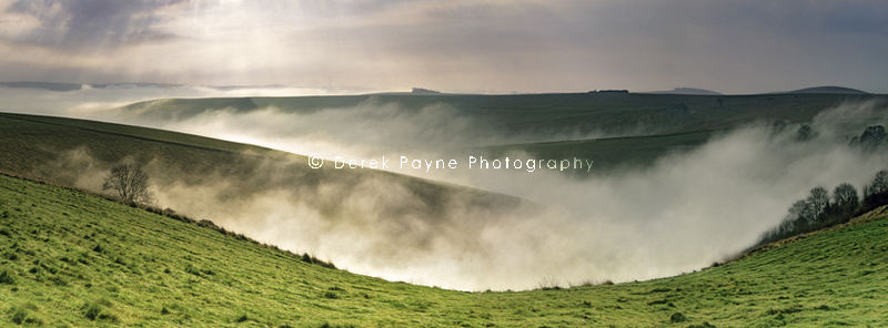 Morning mist, Steyning Bowl valley, West Sussex.