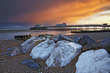 Storm clouds over Worthing Pier at Sunset