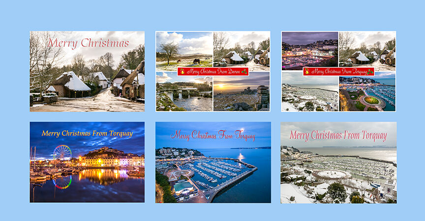 Set of Six Torquay and Devon Christmas Cards