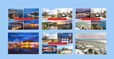 Set of six A5 Christmas Cards