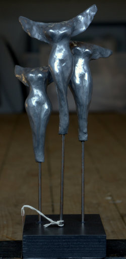 Chorus, cold cast aluminium, approx 40cm tall
