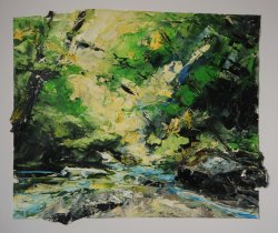 The Fowey at Golitha, acrylic on paper, 50x40cm appox (sold)