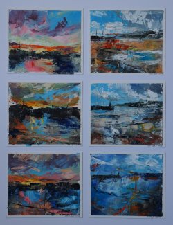 Six Studies, oil n paper (sold)
