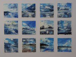 Twelve Studies, oil on paper, each 10x10cm (sold)