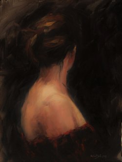 Red Dress, oil on board, 30x40cm, (sold)