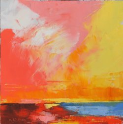 Seasalter Pink and Yellow, oil on board, 30x30cm - £140