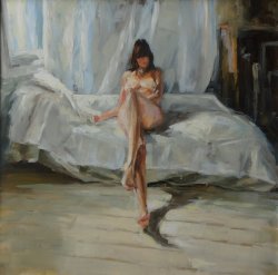 Sun in the Studio, oil on board, 60x60cm (sold)