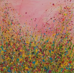 Pink Profusion, acrylic on canvas, 100x100cm - sold
