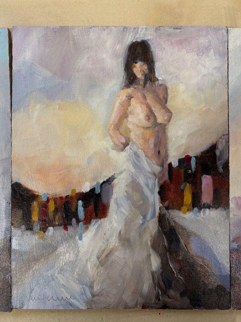 Figure study, oil on board, 19x25cm