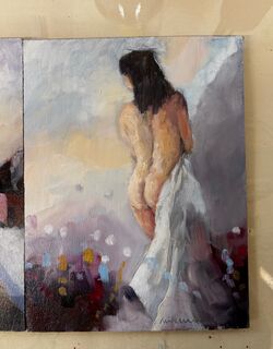 Figure study, oil on board, 19x25cm