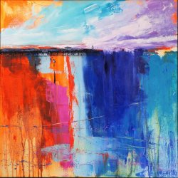 Pier Sunset, oil on canvas,60x60cm (sold)