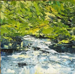 Woods and Water 1, oil on board, 30x30cm (sold)