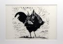 Cock! - linoprint