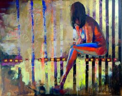 Contemplation, acrylic on canvas, 100x80cm - £575