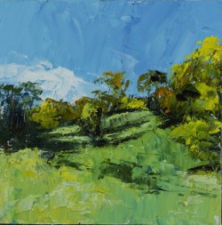 Queendown Warren, oil on board, 20x20cm