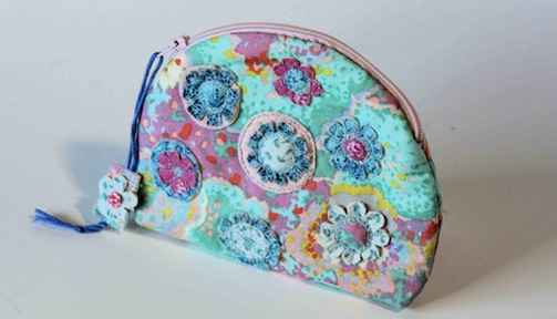 Raspberry Flowers Organiser/Purse